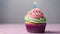 Homemade Birthday cupcake on isolated Background