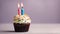 Homemade Birthday cupcake on isolated Background