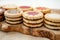 Homemade biscuit biscuits with various fillings. Assorted Close-up