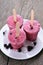 Homemade blackcurrant popsicles