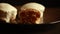 homemade bliss: almond muffins with orange glaze closeup