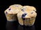 Homemade Blueberry Muffins on Black Background