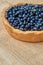 Homemade blueberry pie ready to eat with copy space. Summer tart with fresh berries