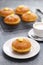 Homemade Bomboloni filled with custard