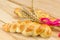 Homemade braid pastry with wheat plant