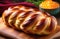 homemade Braided challah bun, Purim pastries, National Jewish cuisine, Traditional Jewish dish, Traditional Shabbat challah