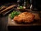 Homemade breaded chicken schnitzel fried chicken steak