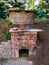 Homemade brick oven for burning pottery in the yard