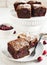 Homemade brownie with cranberries