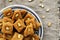 Homemade burfi - indian sweets with chickpea flour and cashew nut