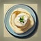 Homemade butter on a saucer. ai generated.