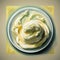 Homemade butter on a saucer. ai generated.