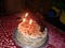 Homemade cake in birthday celebration