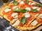 Homemade cauliflower pizza crust with mozarella