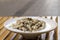 Homemade cavatelli pasta with anchovy and mascarpone cream sauce