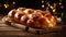 Homemade Challah bread, Jewish cuisine. Challah for Hanukkah