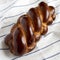 Homemade challah jewish bread on cloth, closeup. Jewish pastries