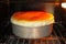 Homemade cheesecake in the oven