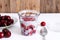 Homemade chia pudding with cherries