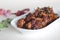 Homemade Chicken chilli prepared in desi style with 5 ingredients. A simple chicken recipe with whole red chillies, shallots,