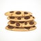 Homemade chocolate chip cookie isolated on a white