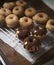 Homemade chocolate doughnuts food photography recipe idea