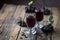 Homemade chokeberry wine or liqueur