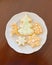 Homemade Christmas cookies in white plate