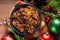 Homemade Christmas sweet mincemeat bowl