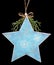 Homemade Christmas tree decoration star   made of wood, plaster and glitters  isolated