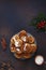 Homemade cinnamon buns sprinkled sugar on festive table