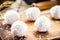 Homemade coconut candy, sugarless white coconut balls made with coconut milk, vegan sweet