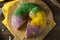 Homemade Colorful Mardi Gras King Cake