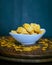 Homemade Cornflake cookies on a wooden background