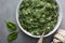 Homemade creamed spinach in a bowl