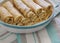 Homemade Crepes Russian : Blini filled with sweet cream cheese