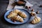 Homemade croissants filled with hazelnut cream