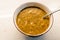 Homemade Curried Lentil Soup with Turkish Noodle Eriste in Spoon