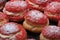 Homemade custard cakes with cream. Shallow depth of field. Selective focus