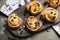 Homemade Danish pastry raisin buns food photography recipe