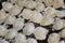Homemade dumplings molded by hand meat in dough