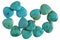 Homemade female beads are made of heart shapes smooth green an