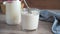 Homemade fermented baked milk. Traditional healthy drink ryazhenka or homemade yogurt