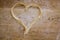 Homemade fettuccine with heart shape