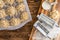 Homemade fettuccine pasta being prepared