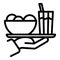 Homemade food tray icon, outline style