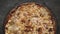 Homemade fresh baked almond pie on table