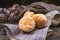 Homemade fresh classic scone on wood background