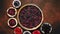 Homemade fresh round cake tart with berries, raspberries, blackberries