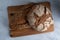 Homemade Freshly Baked Country Bread made from wheat and whole grain flour